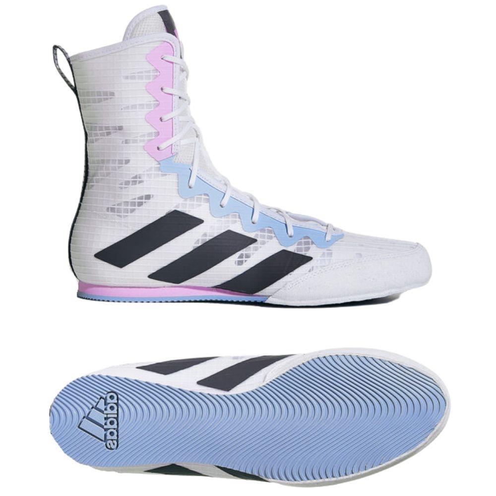 Adidas Box Hog 4 Boxing Boots - White/Lilac