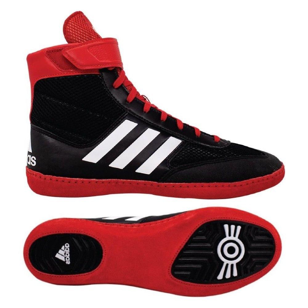 Adidas Combat Speed 5 Wrestling Boots - Black/White/Red