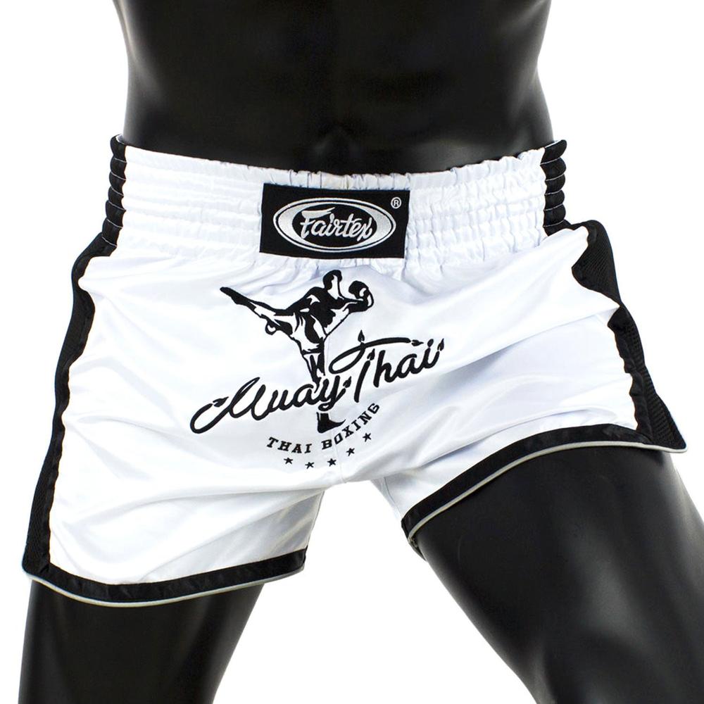 BS1707 Fairtex Slim Fit Muaythai Shorts White-Fairtex