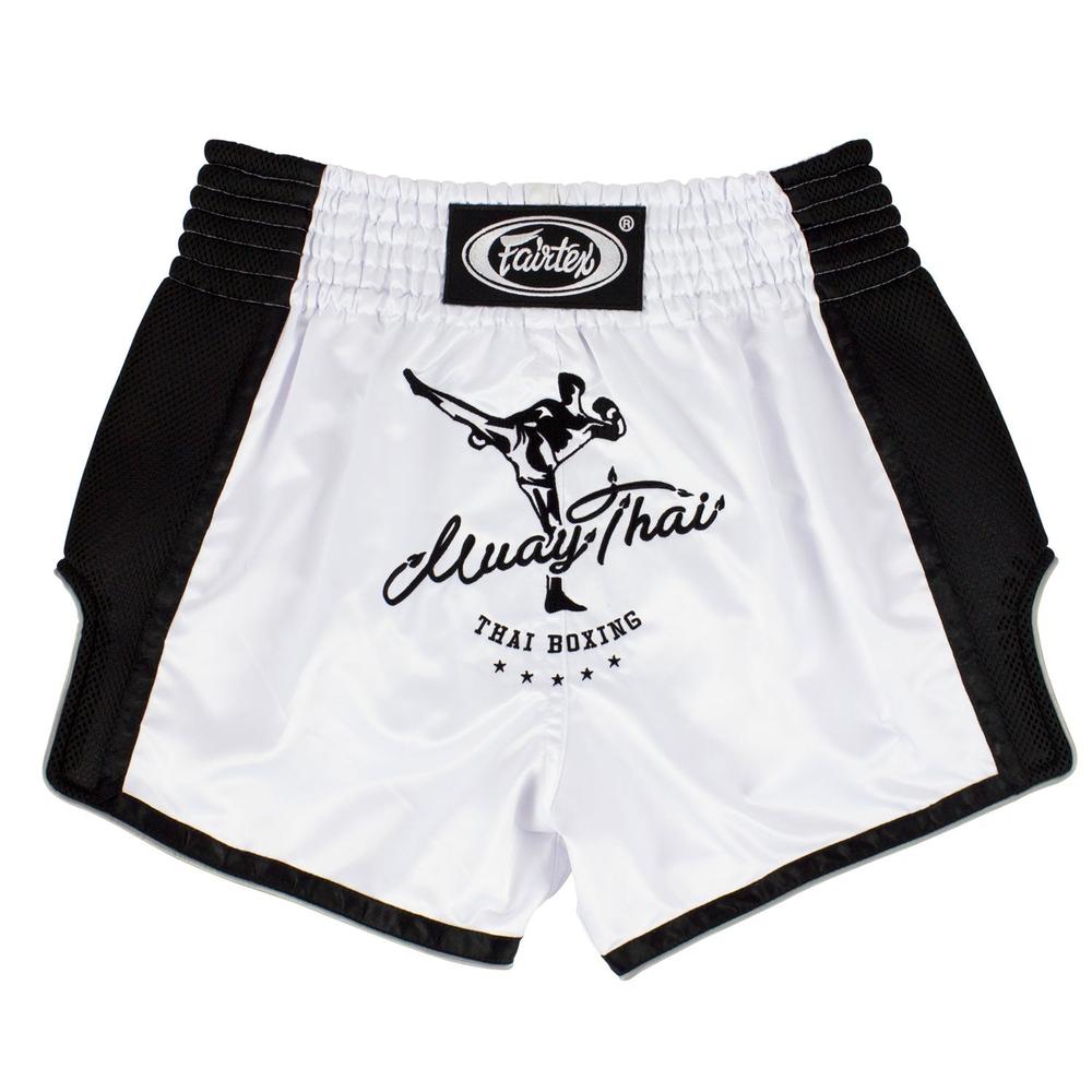 BS1707 Fairtex Slim Fit Muaythai Shorts White-Fairtex