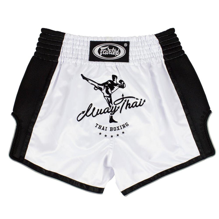 BS1707 Fairtex Slim Fit Muaythai Shorts White-Fairtex