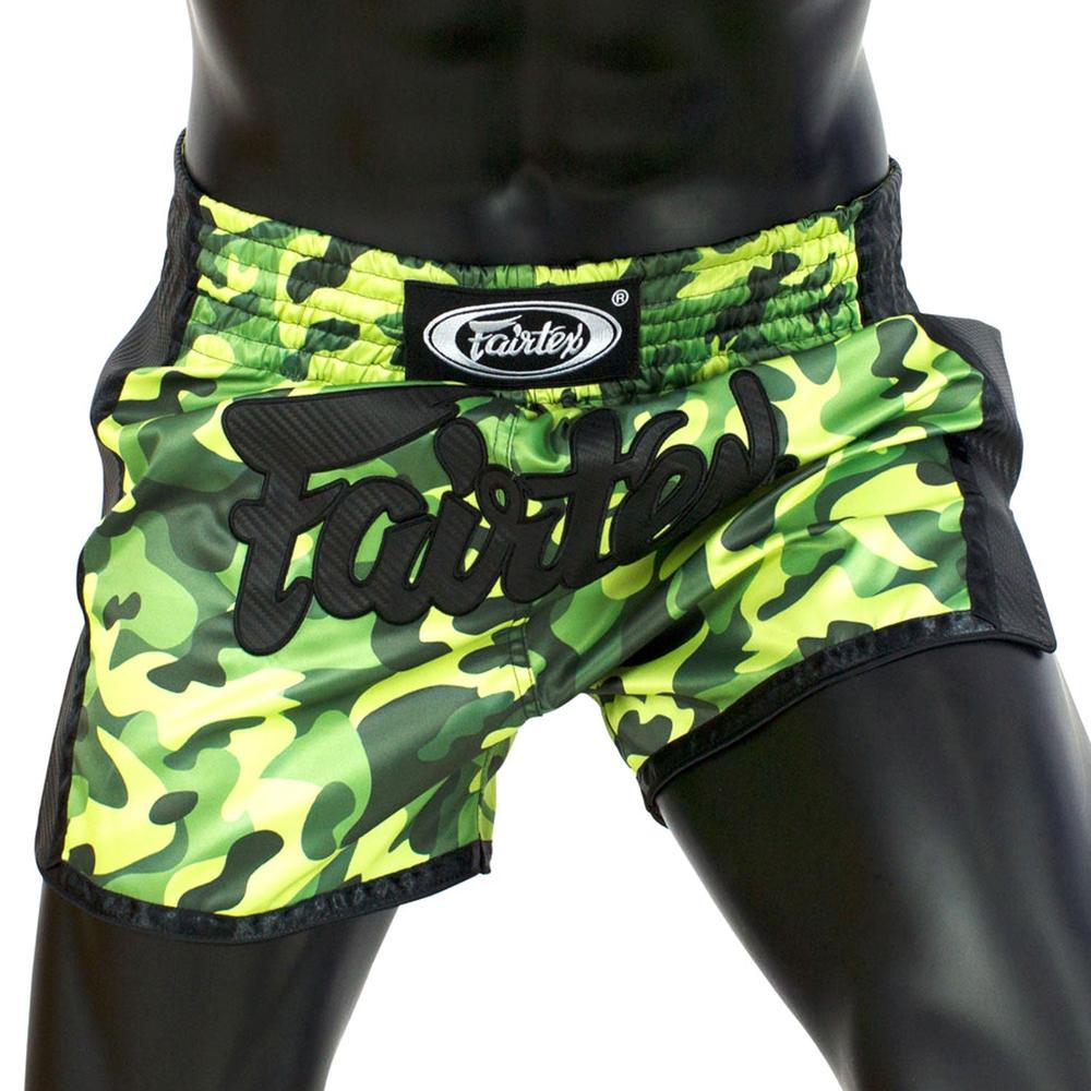 BS1710 Fairtex Slim Fit Muaythai Shorts Green Camo-Fairtex