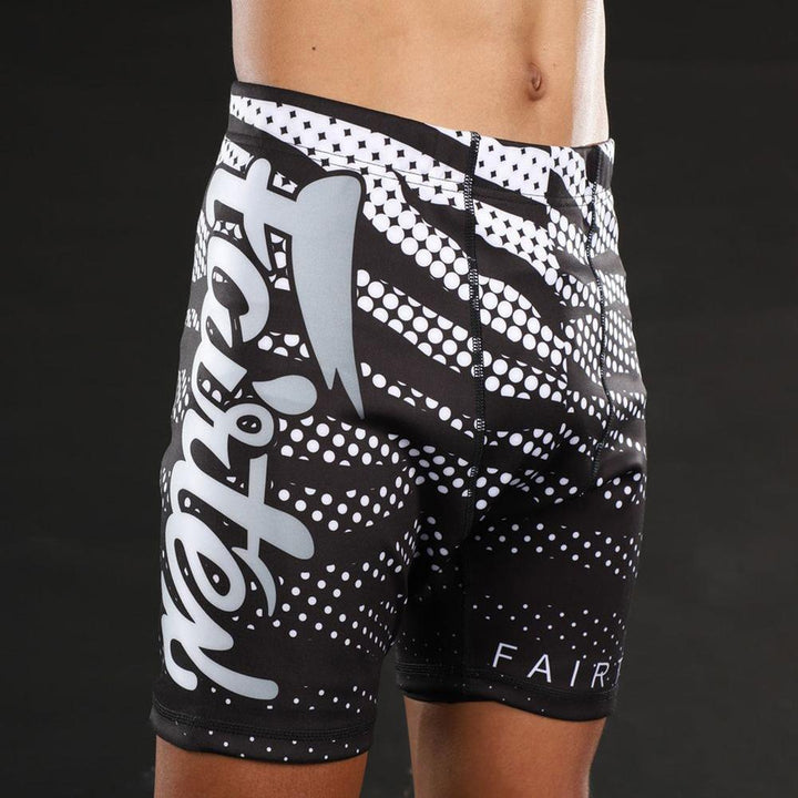 CP10 Fairtex Mens Vale Tudo Shorts Black-White-Fairtex
