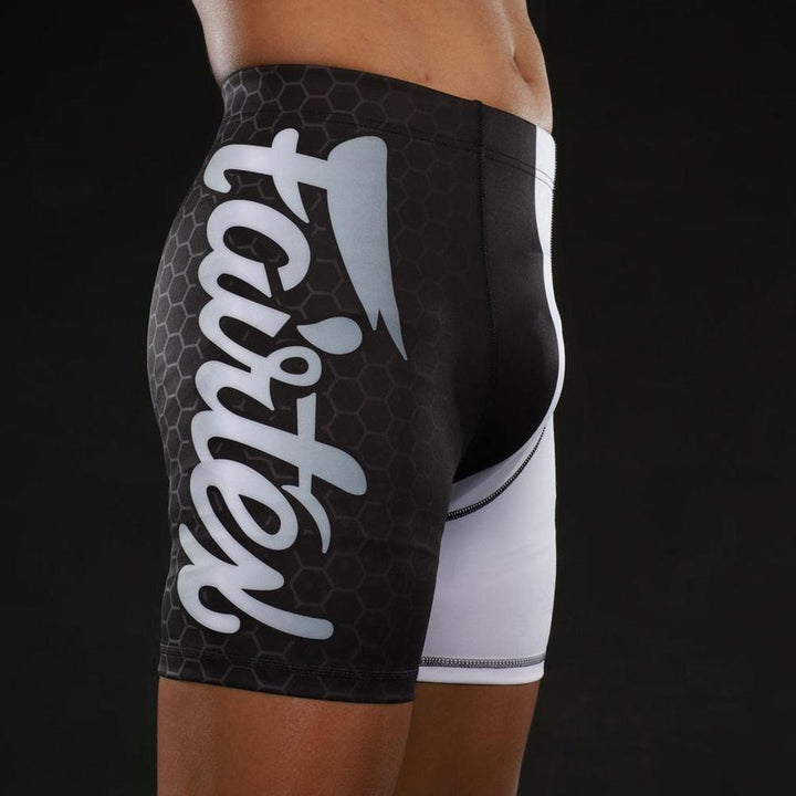 CP7 Fairtex Mens Vale Tudo Shorts Black-White-Fairtex