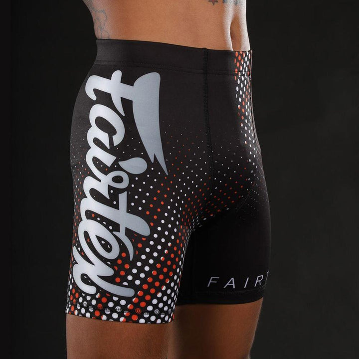 CP9 Fairtex Mens Vale Tudo Shorts Black-Orange-Fairtex