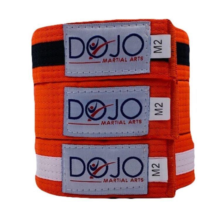 Dojo Kids Deluxe BJJ Belt-DOJO-DLX-KIDS-BJJ-ORGWHT-M0-FEUK