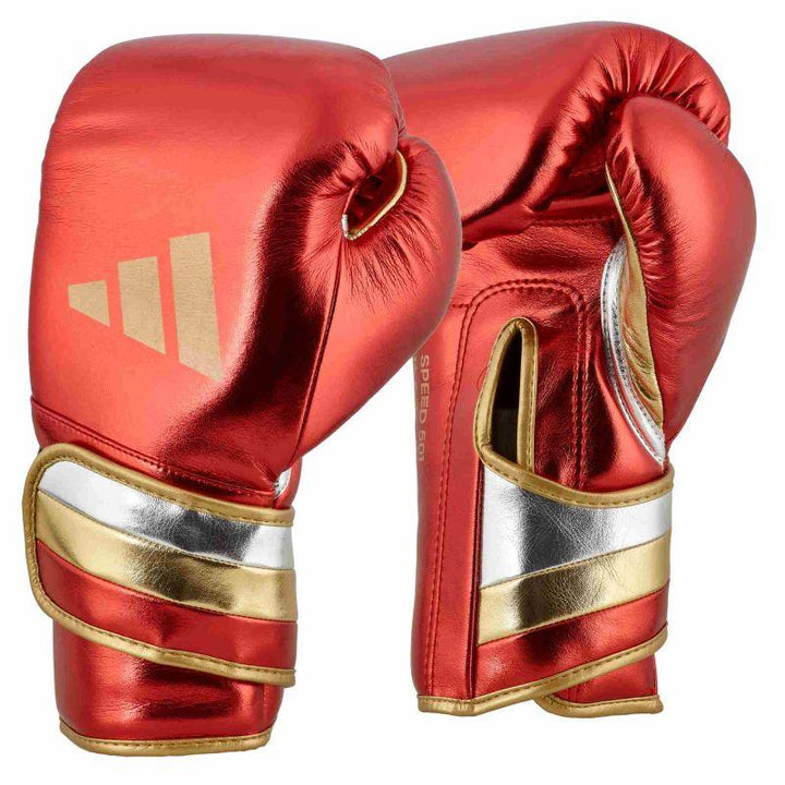 Adidas Adispeed Boxing Gloves - Red/Gold - 18oz (MF)