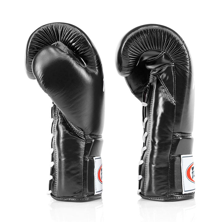 Fairtex BGL3 Lace-up Sparring Gloves - Black-Fairtex