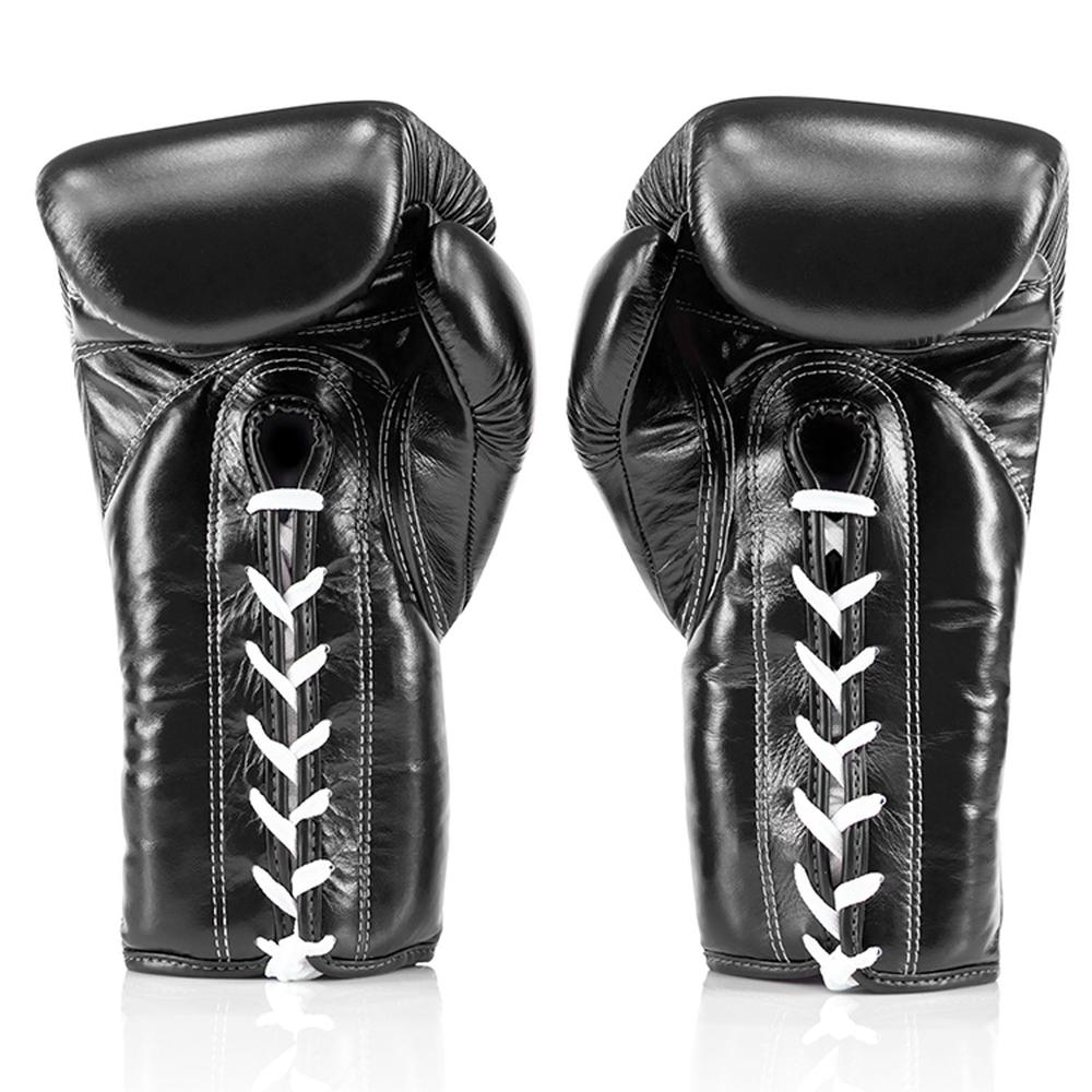Fairtex BGL3 Lace-up Sparring Gloves - Black-Fairtex