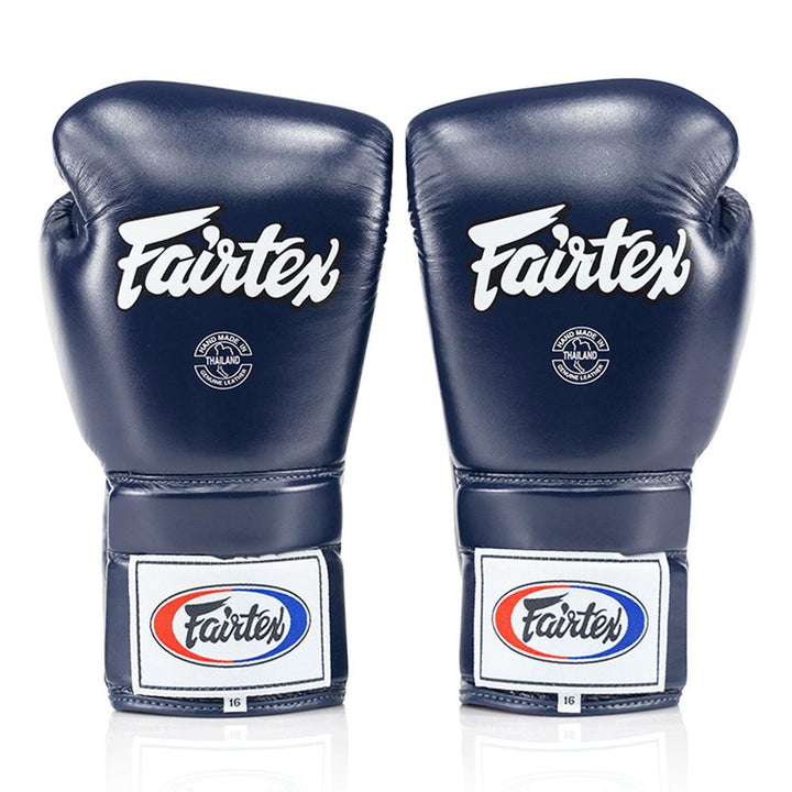 Fairtex BGL3 Lace-up Sparring Gloves - Blue-Fairtex