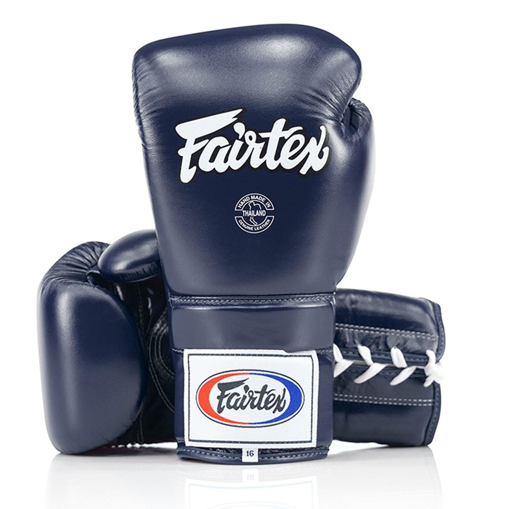 Fairtex BGL3 Lace-up Sparring Gloves - Blue-Fairtex
