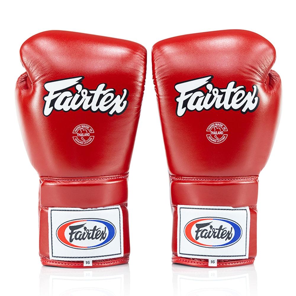 Fairtex BGL3 Lace-up Sparring Gloves - Red-Fairtex