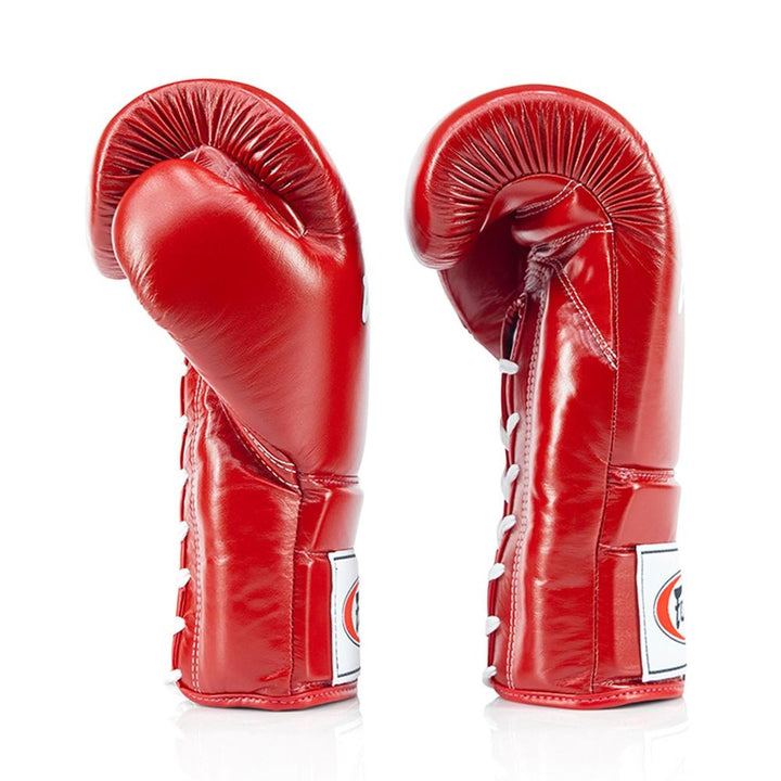 Fairtex BGL3 Lace-up Sparring Gloves - Red-Fairtex