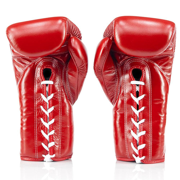 Fairtex BGL3 Lace-up Sparring Gloves - Red-Fairtex