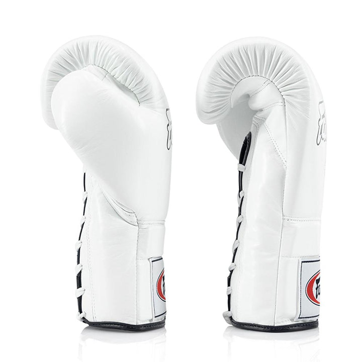 Fairtex BGL3 Lace-up Sparring Gloves - White-Fairtex