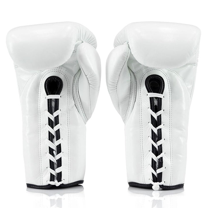 Fairtex BGL3 Lace-up Sparring Gloves - White-Fairtex