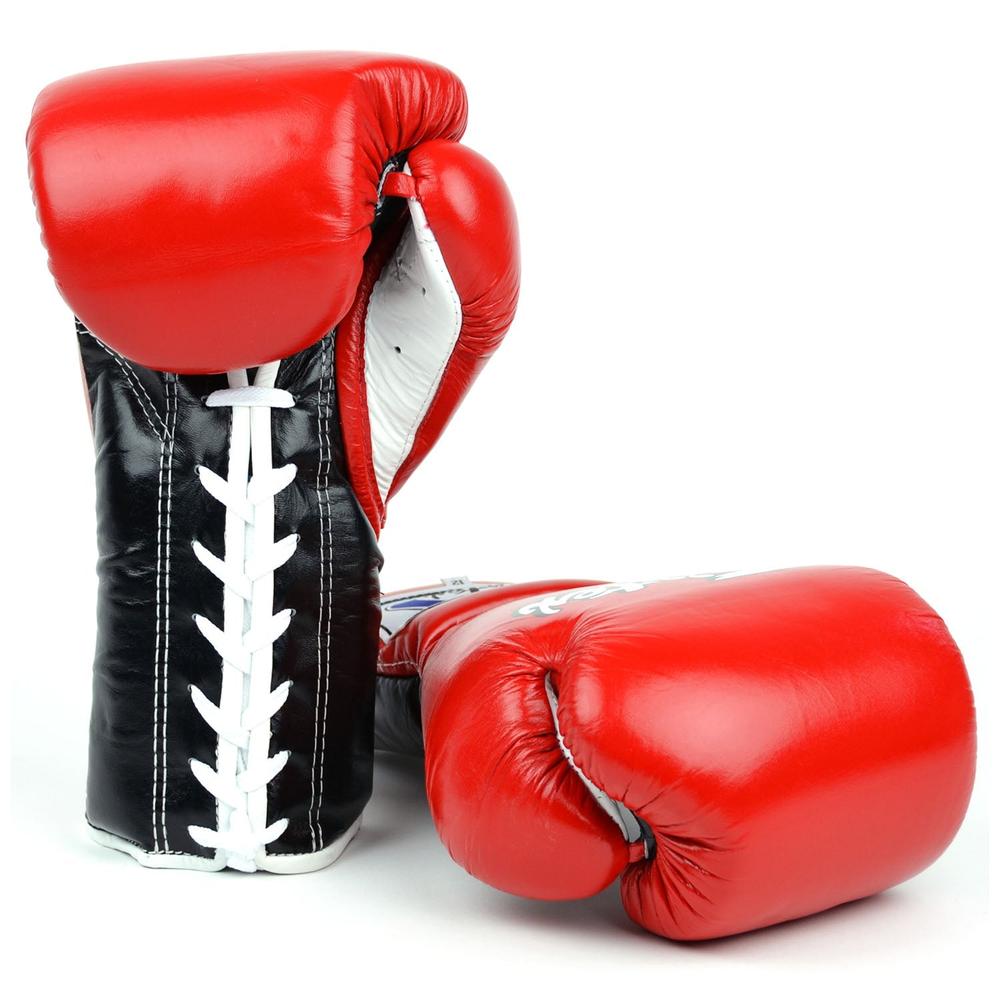 Fairtex BGL7 Mexican-Style Lace-up Training Gloves - Red-Black-White-Fairtex