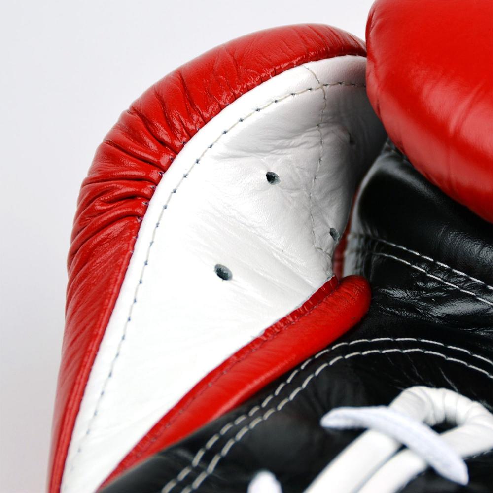 Fairtex BGL7 Mexican-Style Lace-up Training Gloves - Red-Black-White-Fairtex