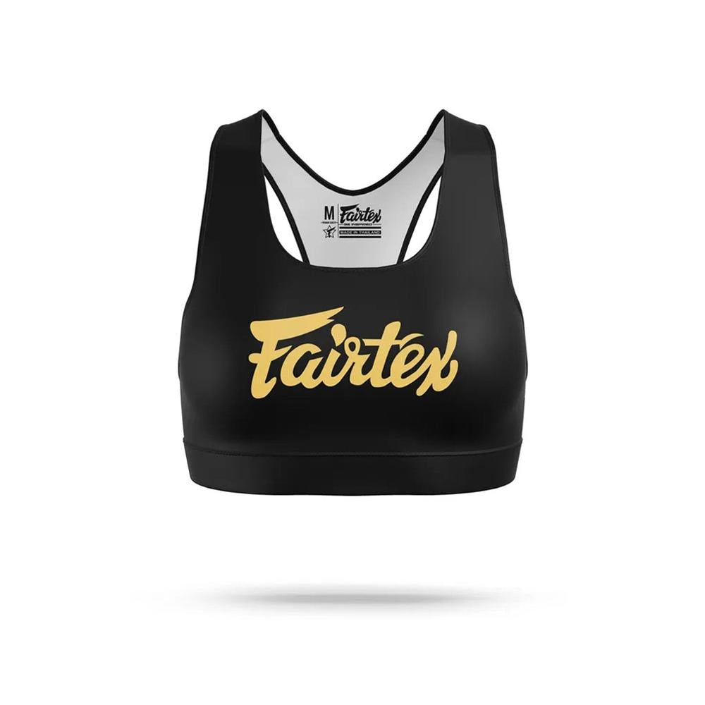 SB1 Fairtex Classic Sports Bra Black-Gold-Fairtex