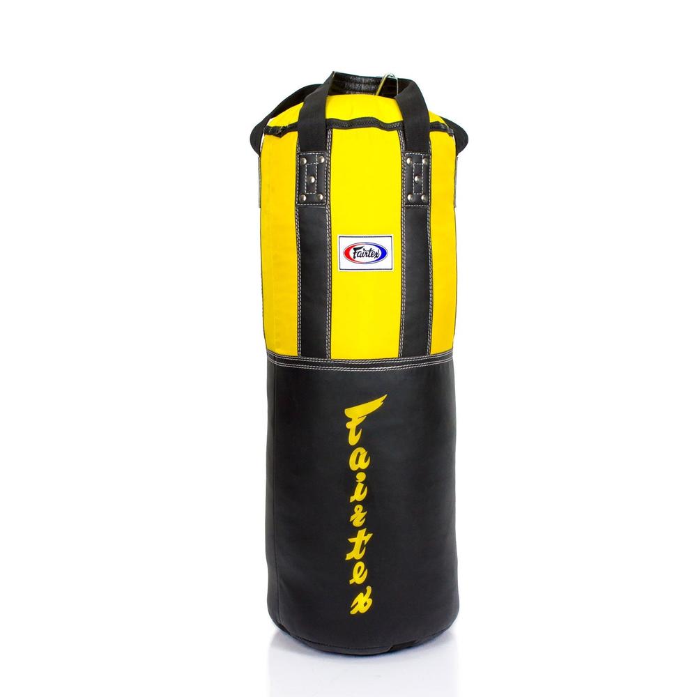 Fairtex HB3 Extra Large Leather Heavy Bag - Black-Yellow (UN-FILLED)-Fairtex