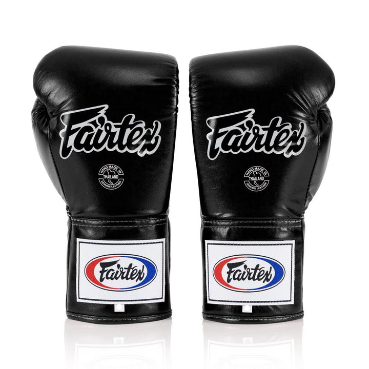 Fairtex Lace Up Competition Gloves - Black-Fairtex