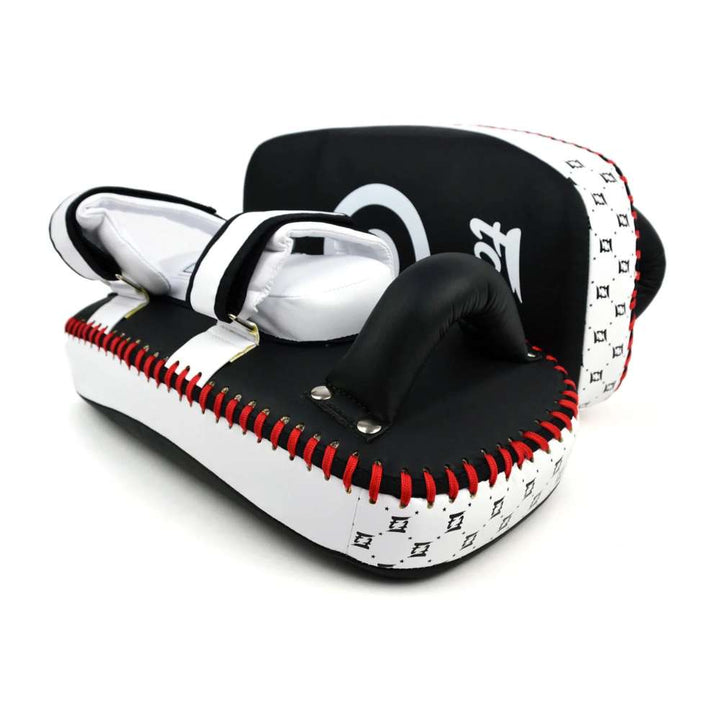 Fairtex Lightweight Thai Kick Pads - Black/White-Fairtex