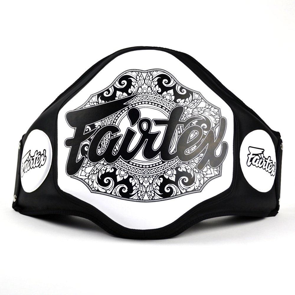 Fairtex Microfibre Belly Pad - Black/White-FTX-BPV3-BK-WH-FEUK