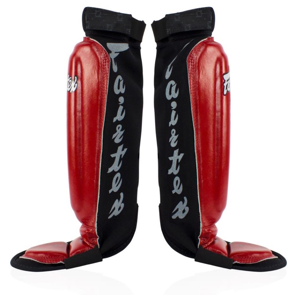 Fairtex MMA Style Shin Pads - Red-FEUK