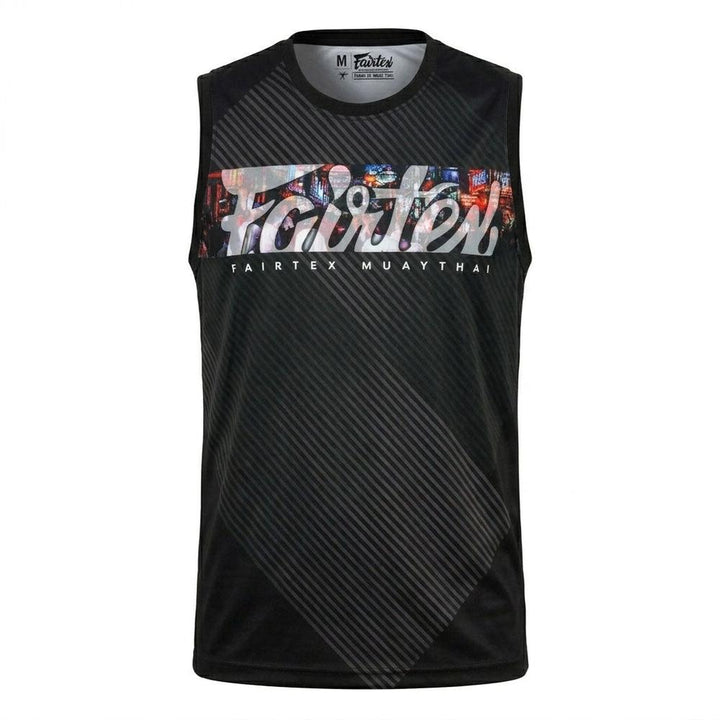 Fairtex MTT40 Tank Top - Pattaya Nightlife - Black-Fairtex