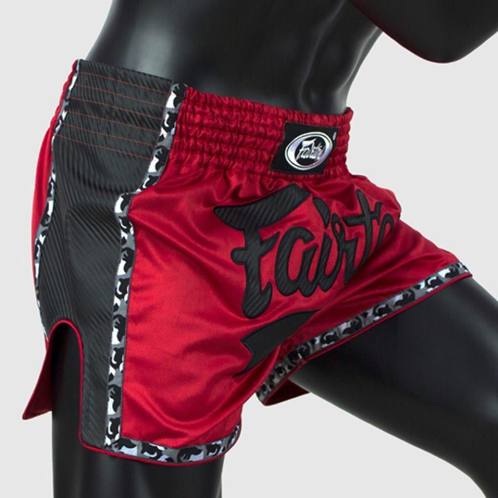 Fairtex Slim Cut Muay Thai Shorts - Red/Black