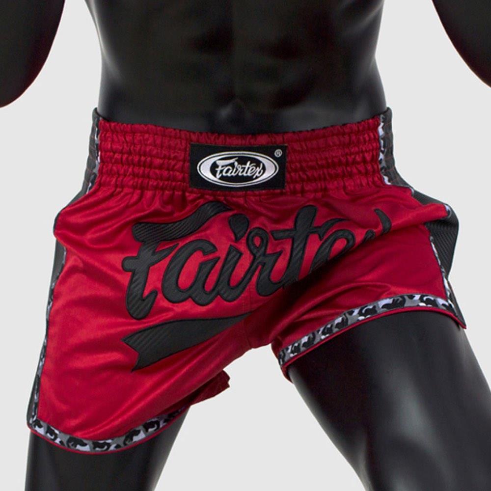 Fairtex Slim Cut Muay Thai Shorts - Red/Black