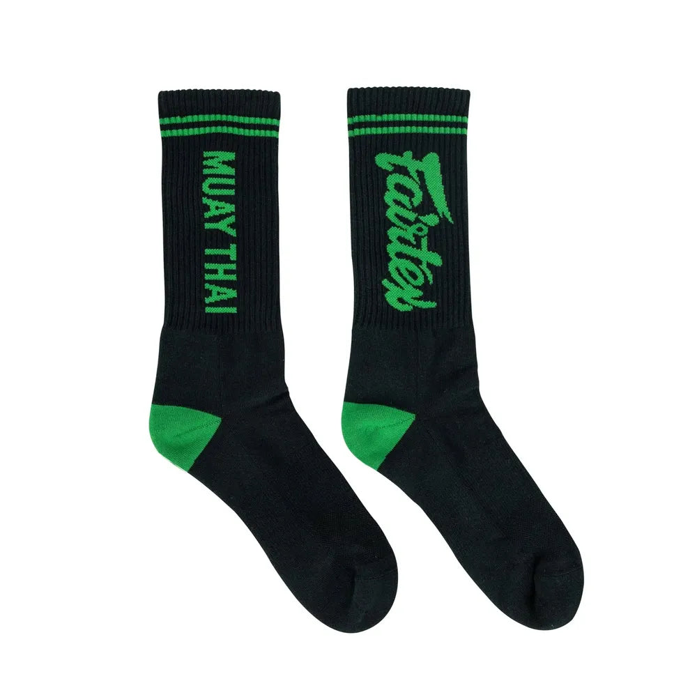 Fairtex Sports Socks Black-Green-Fairtex