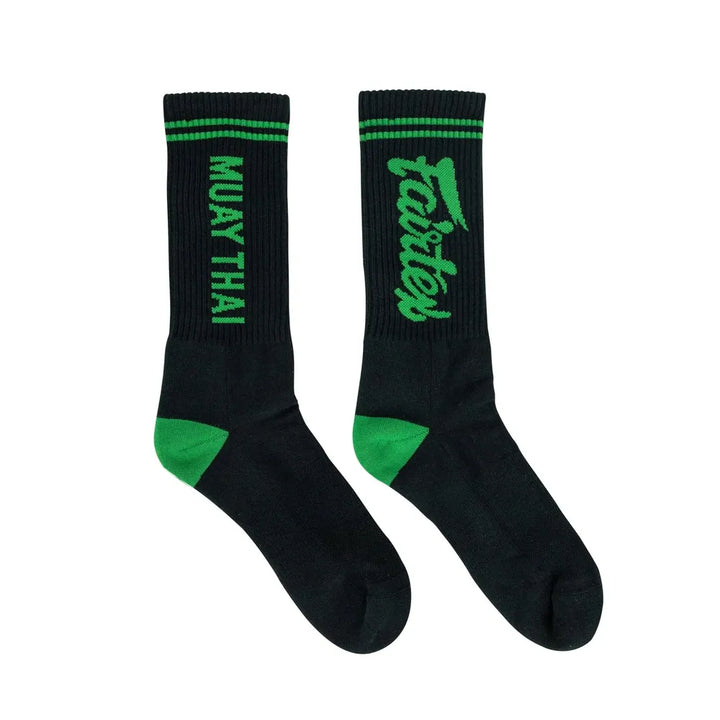 Fairtex Sports Socks Black-Green-Fairtex