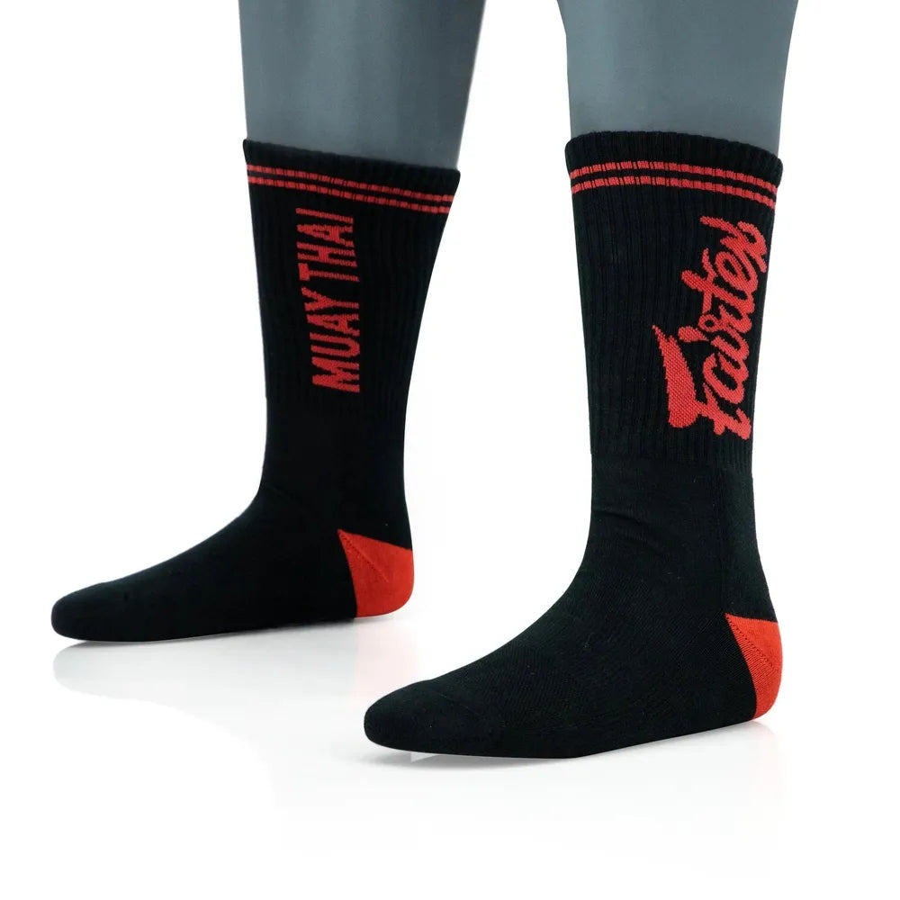 Fairtex Sports Socks Black-Red-Fairtex