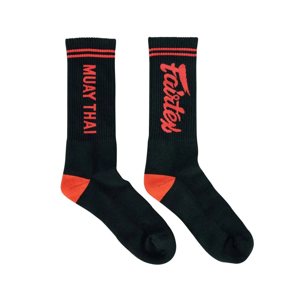 Fairtex Sports Socks Black-Red-Fairtex