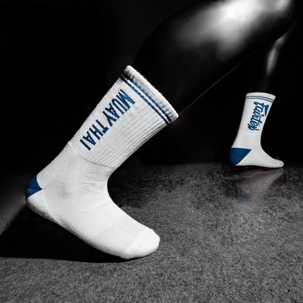 Fairtex Sports Socks White-Blue-Fairtex