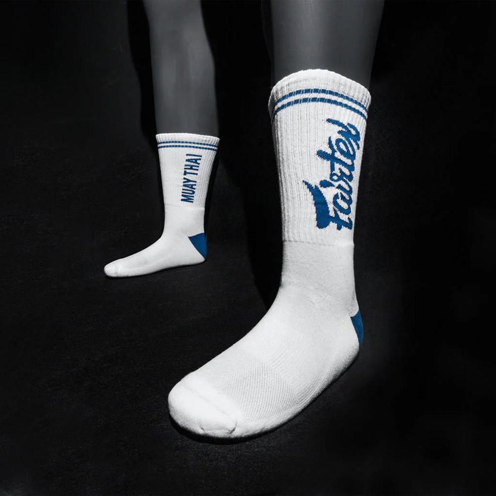 Fairtex Sports Socks White-Blue-Fairtex