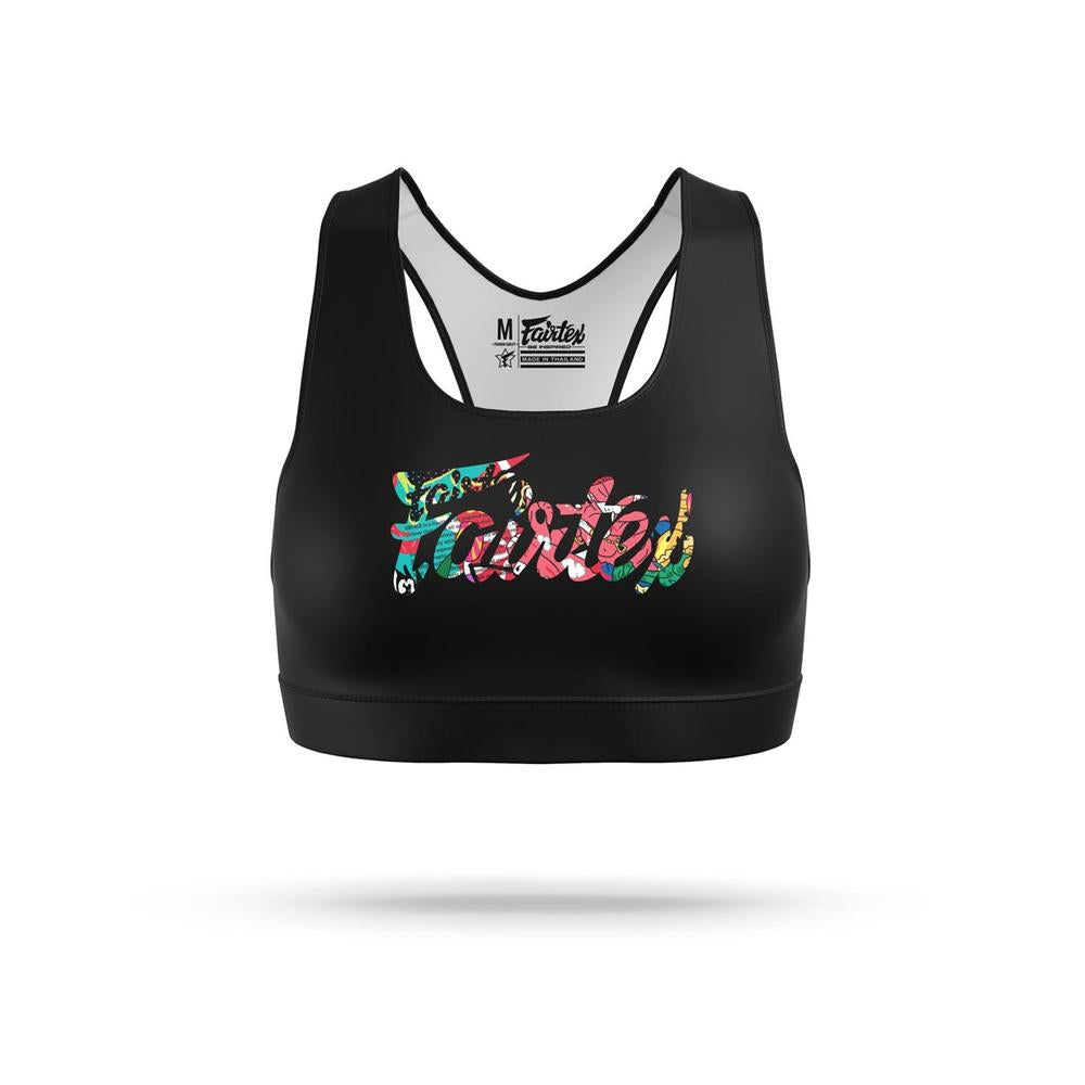 SB8 Fairtex URFACE Script Sports Bra Black-Fairtex