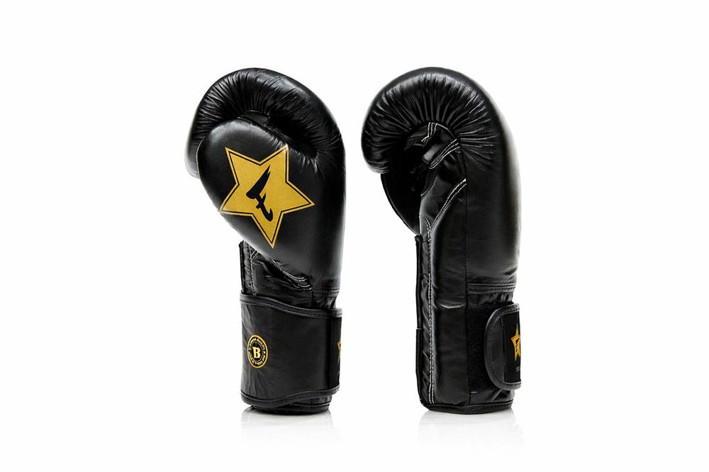 Fairtex x Booster Muay Thai Boxing Gloves - Black/Gold-Fairtex