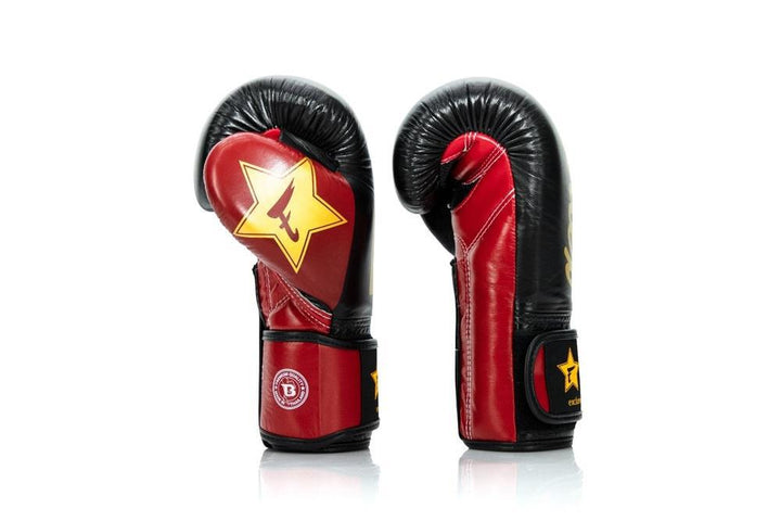 Fairtex x Booster Muay Thai Boxing Gloves - Black/Red-FEUK