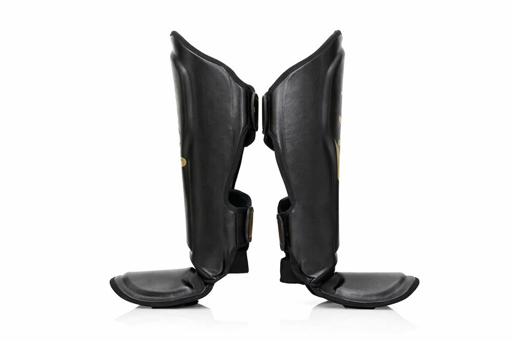 Fairtex x Booster Muay Thai Shin Guards - Black/Gold-Fairtex