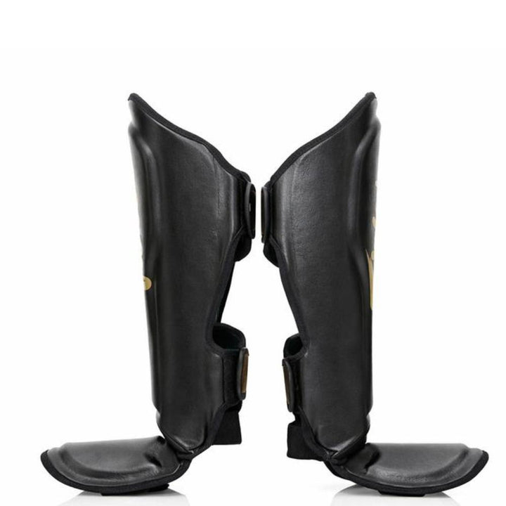Fairtex x Booster Muay Thai Shin Guards - Black/Gold-Fairtex