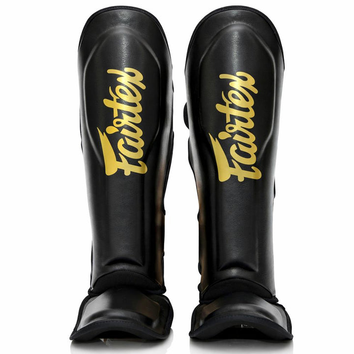 Fairtex x Booster Muay Thai Shin Guards - Black/Gold-Fairtex
