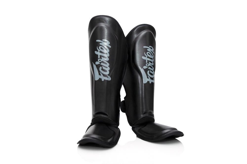 Fairtex x Booster Muay Thai Shin Guards - Black/Grey-FEUK