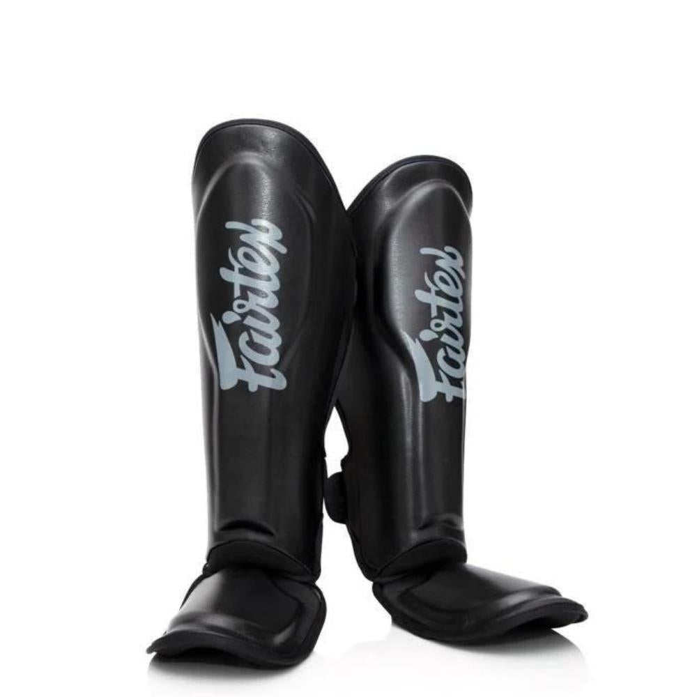 Fairtex X Booster Muay Thai Shin Guards - Black/Grey-Fairtex
