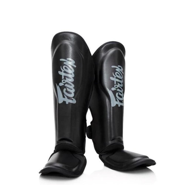 Fairtex X Booster Muay Thai Shin Guards - Black/Grey-Fairtex