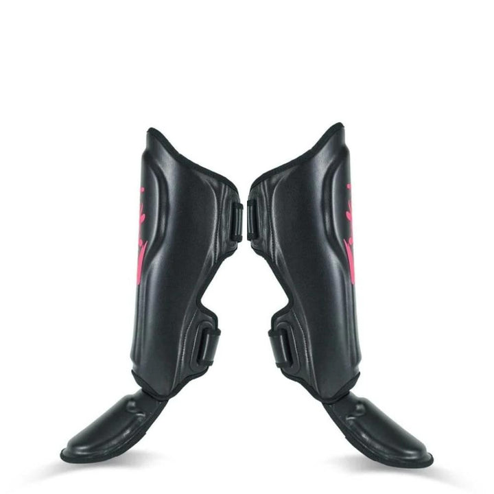 Fairtex x Booster Muay Thai Shin Guards - Black/Pink-Fairtex