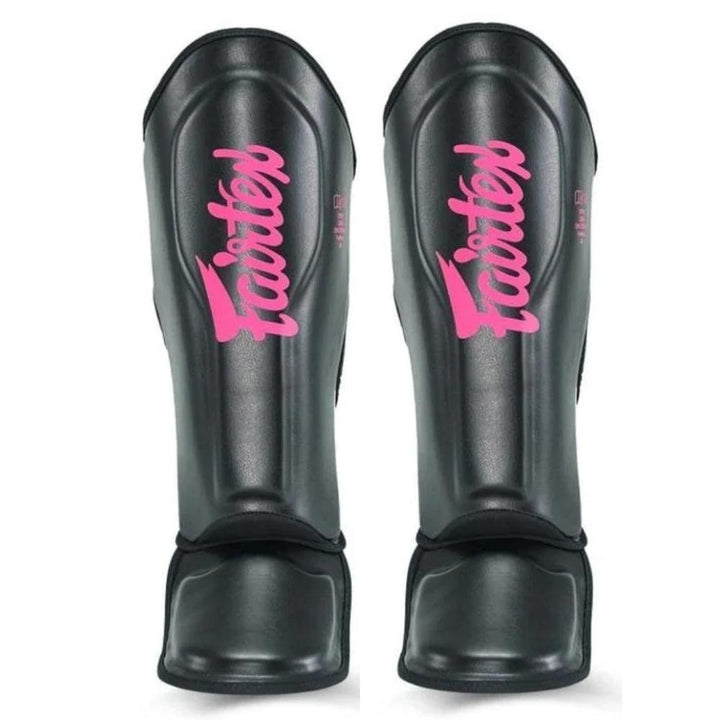 Fairtex x Booster Muay Thai Shin Guards - Black/Pink-Fairtex