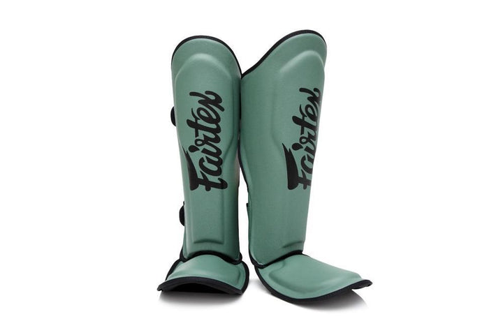 Fairtex x Booster Muay Thai Shin Guards - Green/Black-FEUK