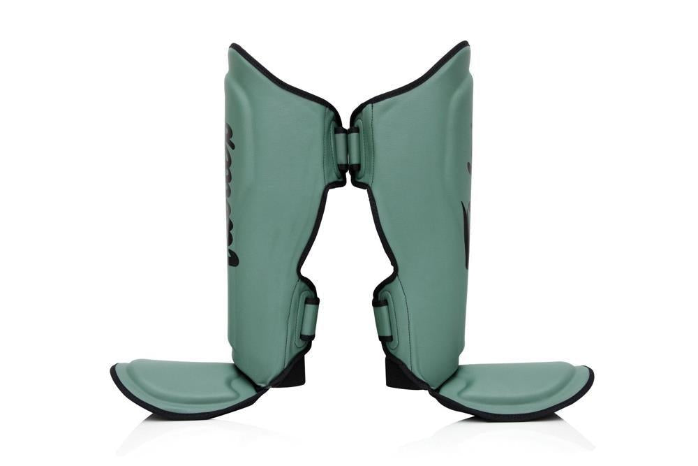 Fairtex x Booster Muay Thai Shin Guards - Green/Black-FEUK